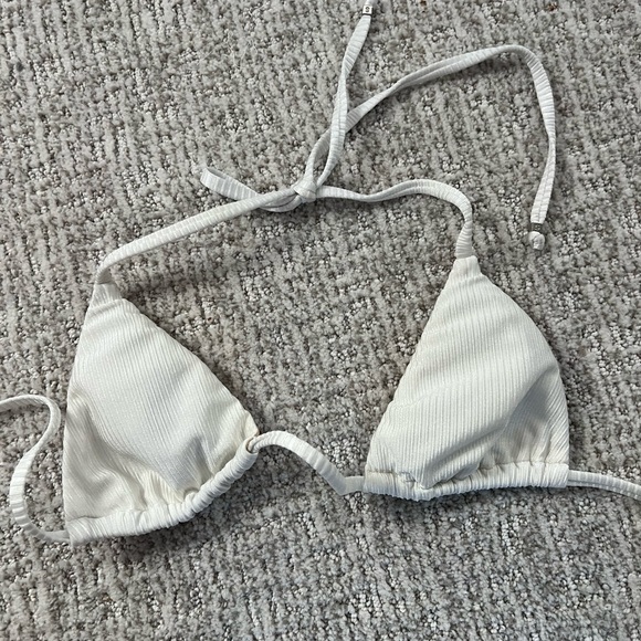 Amir slama ribbed white triangle bikini top P/S - Picture 15 of 15